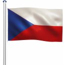 tectake 402858 hliníkový stožár s vlajkou česko