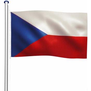 tectake 402858 hliníkový stožár s vlajkou česko