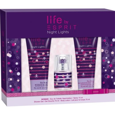Esprit Night Lights EDT pro ženy 15 ml + 75 ml sprchový gel + 75 ml tělové mléko dárková sada