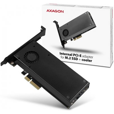 AXAGON PCEM2-DC, PCIe x4 - M.2 NVMe M-key + SATA B-key slot adaptér, chladič, vč. LP