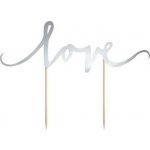 Dortový zápich LOVE stříbrný – Zboží Dáma