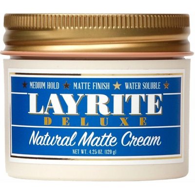 Layrite Deluxe Natural Matte Cream Matný krém na vlasy na vodní bázi – Zboží Mobilmania