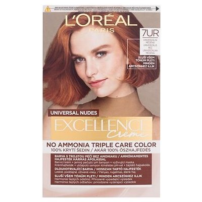 L'Oréal Paris Excellence Creme Triple Protection barva na vlasy na barvené vlasy na všechny typy vlasů 7UR Universal Copper 48 ml – Zboží Mobilmania