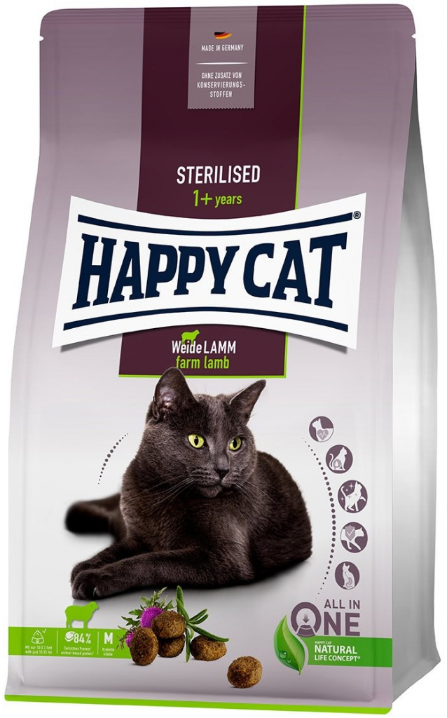 Happy Cat Sterilised Adult jehněčí maso z pastvin 1,3 kg