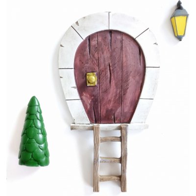 Det Gamle Apotek Dekorativní dvířka pro vánoční skřítky Nisse Door set 4 ks multi barva pryskyřice – Zboží Mobilmania