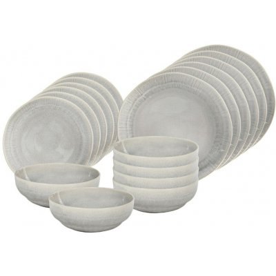 HIT Jídelní sada talířů Earth šedá 18 ks – Zboží Mobilmania