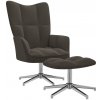 Křeslo vidaXL 328129 relaxační se stoličkou tmavě šedé samet