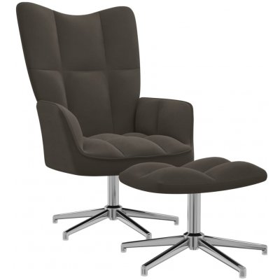 vidaXL 328129 relaxační se stoličkou tmavě šedé samet