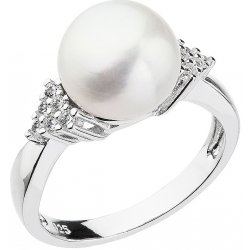 Evolution Group CZ Stříbrný prsten s bílou říční perlou 25002.1