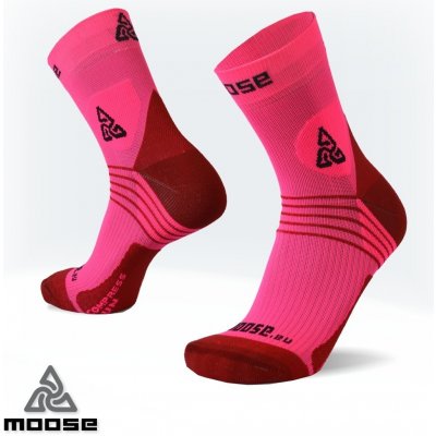 Moose COMPRESS RUN NEW kompresní ponožky růžová