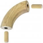 Dřevěný spojovací oblouk (ø 42 mm / 90°), materiál: dub, broušený povrch bez nátěru – Sleviste.cz