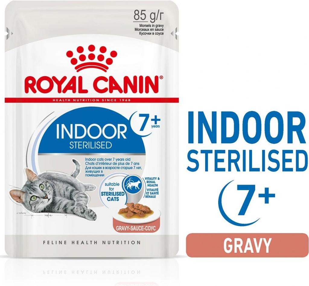 Royal Canin Indoor Sterilised 7+ v omáčce 48 x 85 g