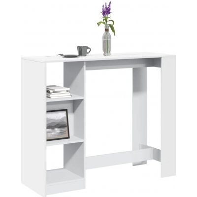 vidaXL Barový stůl s policí bílý 11461.854391 – Zbozi.Blesk.cz