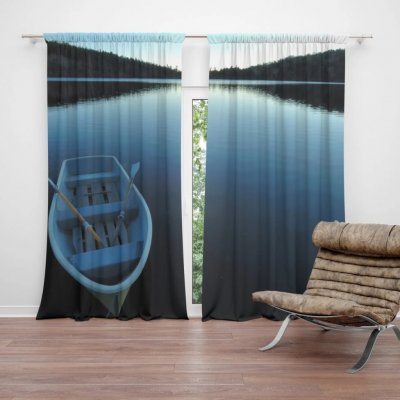 Sablio Závěs Loďka na jezeře: 2ks 140x250cm – Hledejceny.cz