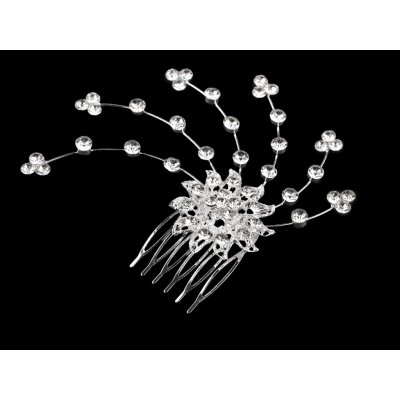 Hřeben do vlasů s broušenými kamínky hand made - crystal – Sleviste.cz