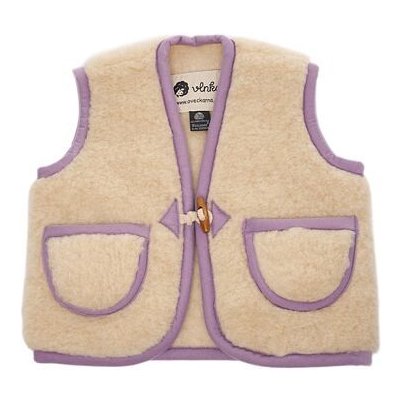 Vlnka dětská vesta z ovčí vlny s knoflíky fialová – Zboží Dáma
