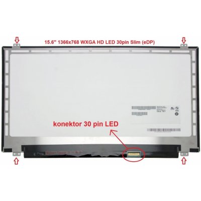 LCD 15.6" 1366x768 WXGA HD LED 30pin Slim DH (eDP) matný povrch – Zboží Živě