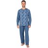 Pánské pyžamo Evona 128 Alan pánské pyžamo dlouhé modré