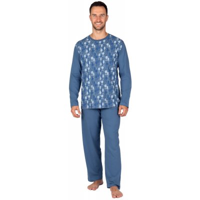 Evona 128 Alan pánské pyžamo dlouhé modré – Zboží Mobilmania