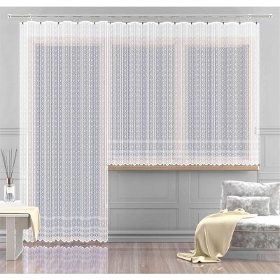 Hotová záclona nebo balkonový komplet, Mia, bílá 350 x 170 cm – Zboží Mobilmania