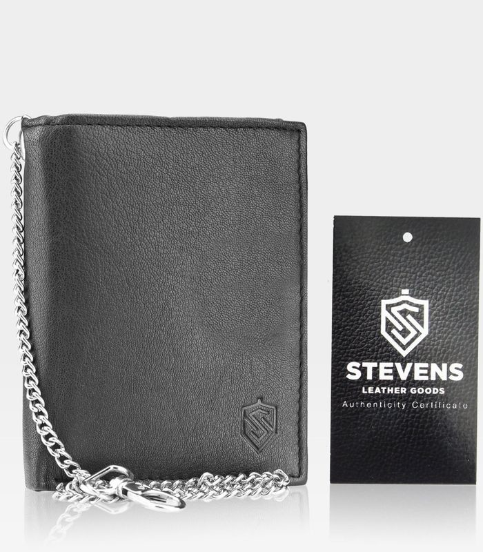 Kožená pánská peněženka STEVENS s kovovým řetízkem
