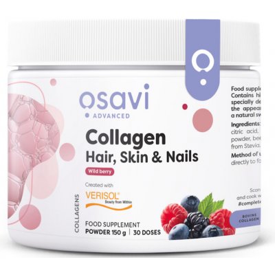 Osavi Collagen Hair, Skin & Nails kolagen prášek Wild berry 150 g – Hledejceny.cz