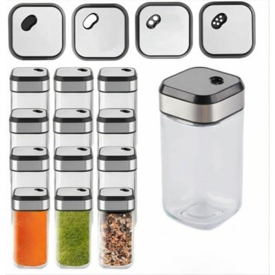 5Five Hranatá skleněná kořenka s multifunkčním nerezovým víčkem INOX 100 ml – Zboží Dáma