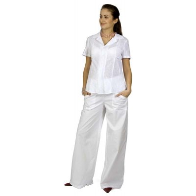Rialto těhotenské kalhoty Bonifacio lněné bílé 01241