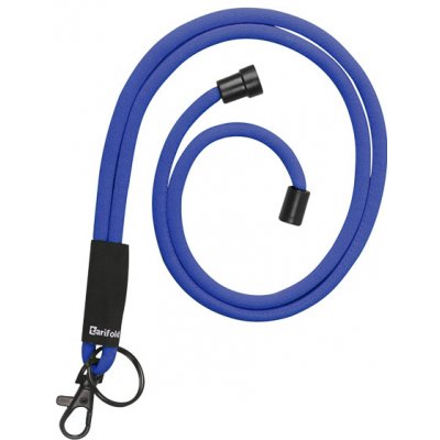 Šňůrka na krk TARIFOLD na jmenovky s karabinkou a kroužkem na klíče modrá
