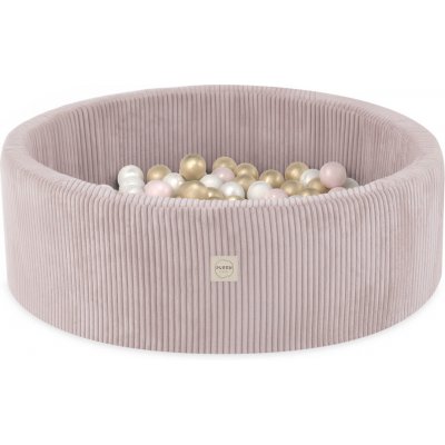 Plush Nest suchý bazén kulatý manšestr světle růžový 90 x 30 cm + 200 míčků – Hledejceny.cz