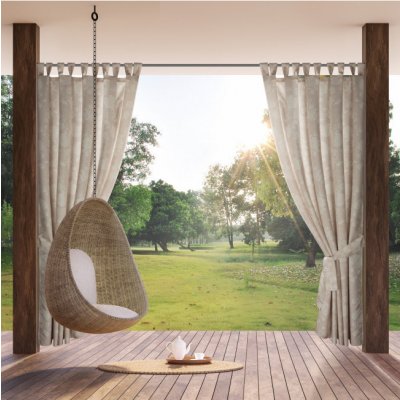 Hotový závěs GARDEN 15 pudrově růžový / krémový - na průchodkách – Hledejceny.cz