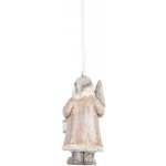 Clayre & Eef Závěsná vánoční dekorace Santa se srnečkem 9*5*9 cm – Hledejceny.cz