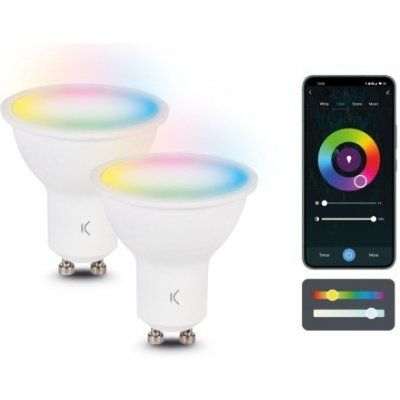 Ksix 2ks chytrých žárovek SmartLED, 55W, 400lm, GU10, RGB + CCT – Hledejceny.cz