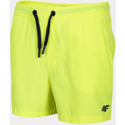 4F HJL22-JSKMT001 Dětské koupací kraťasy yellow neon