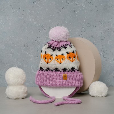 Kojenecká zimní pletená čepice fialová – Zboží Mobilmania