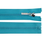 Zip kostěný dělitelný No 5 délka 60 cm - bundový s ozdobným jezdcem barva 207 modrá tyrkys – Hledejceny.cz
