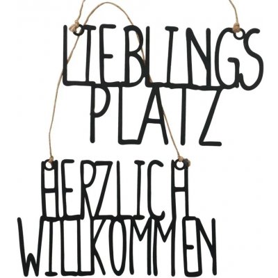 Boltze Dekorativní cedule Lieblingsplatz/Herzlich Willkommen, různé druhy, 1 ks – Hledejceny.cz
