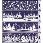 Okenní fólie bez lepidla vánoč.krajinky pruh vločky 45 x 12 cm – Hledejceny.cz