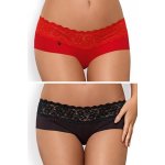 Obsessive Kalhotky Lacea shorties 2pack black-red – Zboží Mobilmania