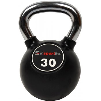 inSPORTline Kettlebell Pogumovaná s chromovou rukojetí 30 kg