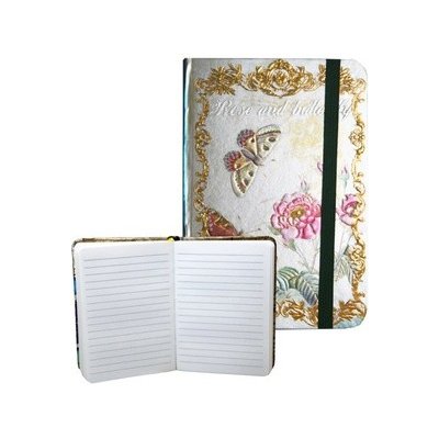 Ivana Kohoutová zápisník s gumičkou 95 x 140 mm růže motýli
