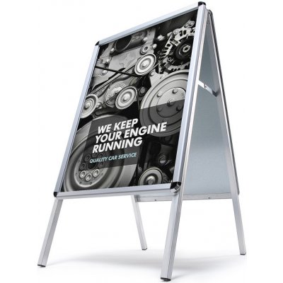Jansen Display reklamní áčko A2 oblý roh profil 32 mm metalová záda zvýšená odolnost proti vlivům počasí – Zboží Mobilmania