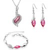 Sisi Jewelry souprava náhrdelníku náušnic a náramku Andělské slzy růžové krystaly SET1118-NTSET41563(5) Růžová