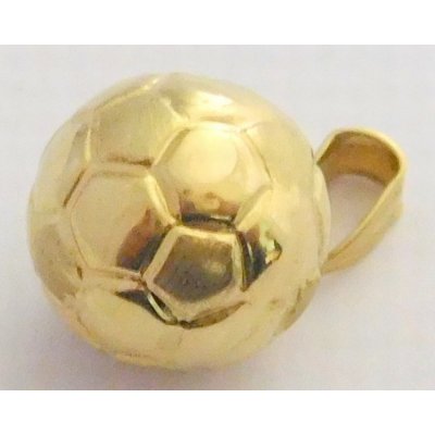 Klenoty Budín Gravírovaný velký zlatý přívěsek fotbalový míč HK3018