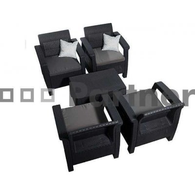 DEOKORK Zahradní ratanová sestava ORION antracit – Zboží Mobilmania