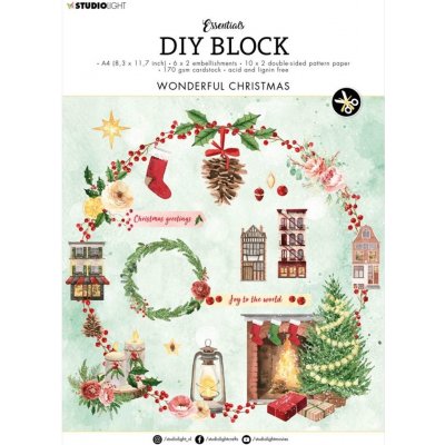 Studio Light DIY Blok s výseky Studio Light Wonderful Christmas, A4 Útulné Vánoce 32 listů