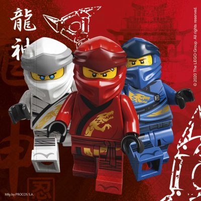 Procos Papírové ubrousky LEGO Ninjago 33x33cm 20ks – Zboží Mobilmania