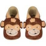 Lait Et Miel kožené capáčky s opicí hnědá – Zboží Dáma
