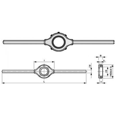 Bučovice Tools 403 038 Ruční vratidlo na závitové kruhové čelisti 38 mm, M12 - M15 (ČSN 24 1520) – Hledejceny.cz
