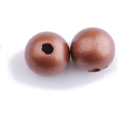 Dřevěné korálky 12mm - 2ks Barva: měděná – Zboží Dáma
